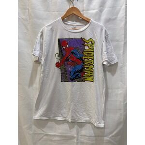 Marvel Spider Man Graphic T Shirt‎ Mens Large White Comic Action